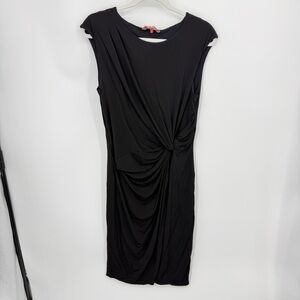 Max Mara studio Sleeveless Midi Shift Dress in Black knot draped sz L